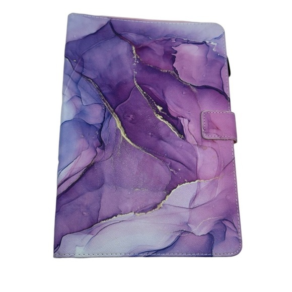 Samsung Galaxy Tab A8 10.5" 2022 Case: Purple Marble PU Leather Stand‎ Cover - Picture 1 of 13